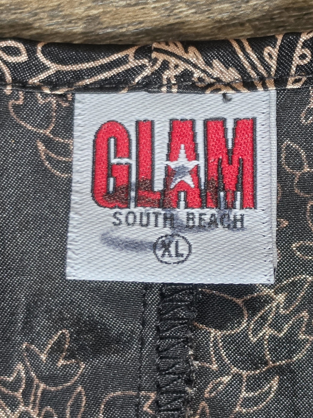 Y2K Vintage GLAM South Beach Satin Kimono Tunic Womens XL Black Dark Boho Floral - Picture 7 of 12